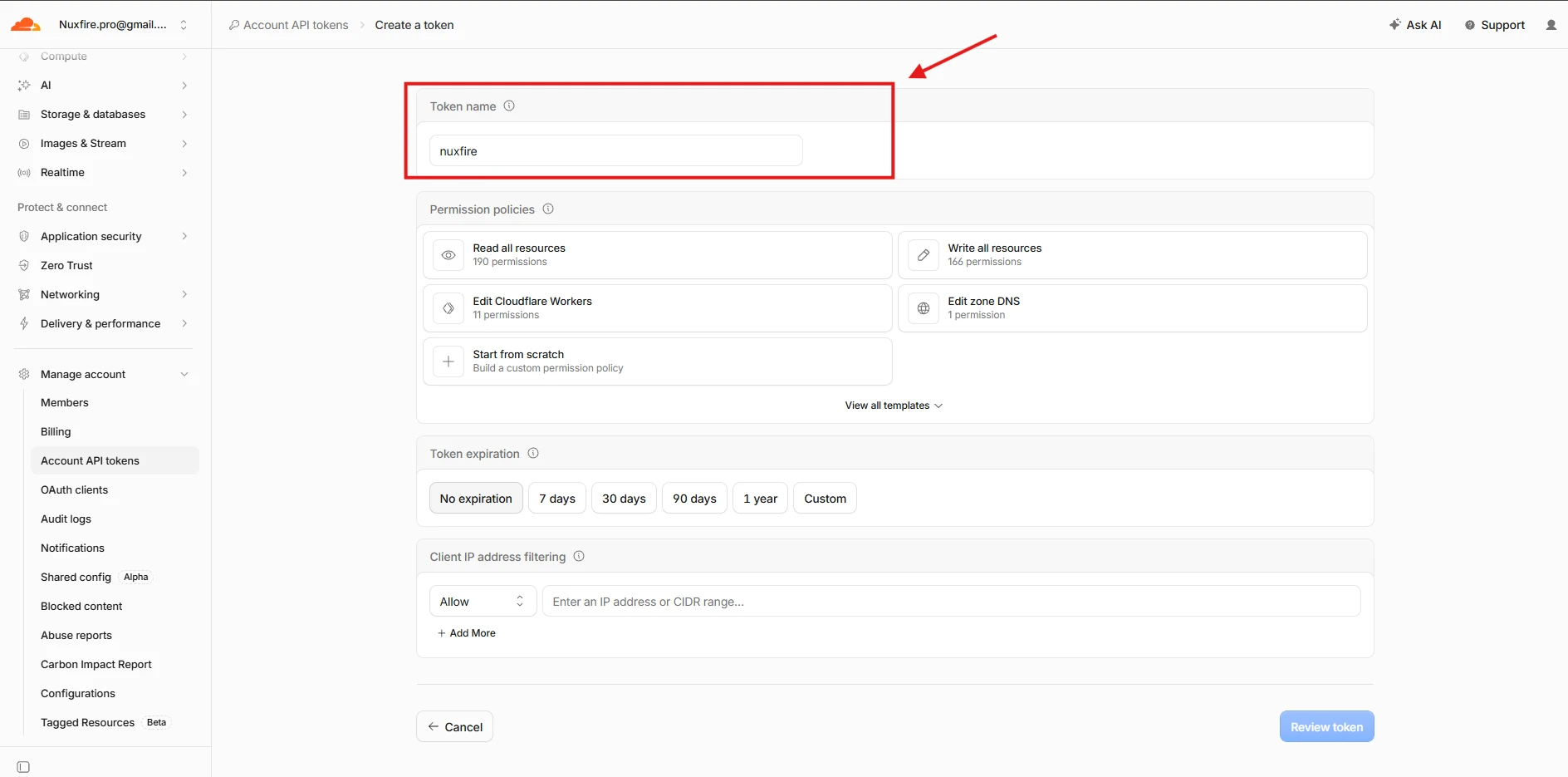 Edit account permissions